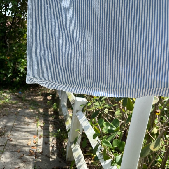 London fog size 6 blue and white stripe dress with white lace details - Picture 4 of 7